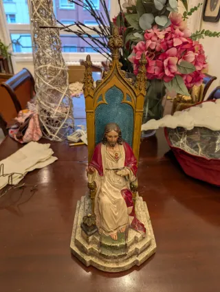 Sagrado Corazón Olot Pasta Ojos Cristal +40cm