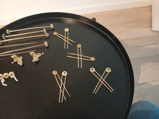 Aderezos Fallera Niña Oro y Verde