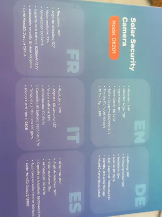 Telecamera Wi-Fi Solare 2K – 360° PTZ, Batteria