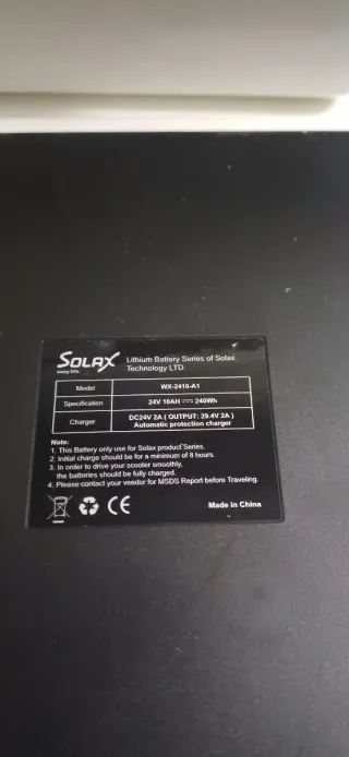 Batería Litio Solax Scooter