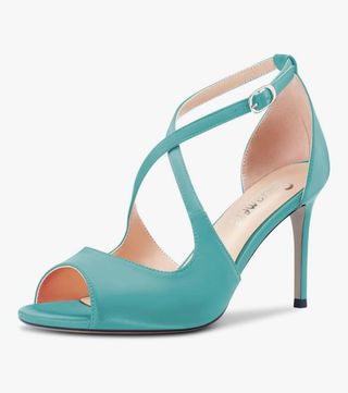 Sandalia tacón turquesa