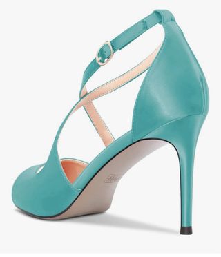 Sandalia tacón turquesa