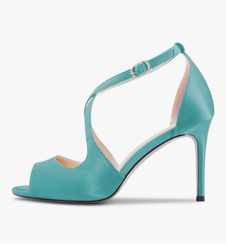 Sandalia tacón turquesa