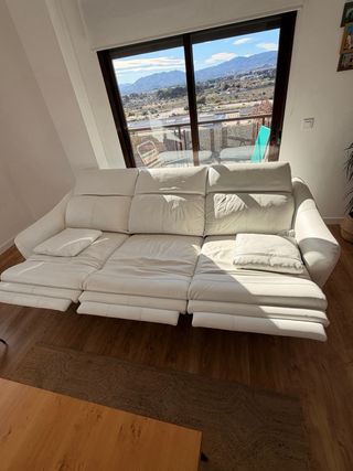 Sofá relax eléctrico de piel 3 plazas – diseño a m