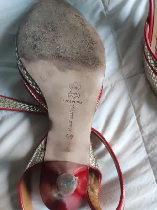 Tacones Miss Sisty Piel Serpiente Rojo/Plata