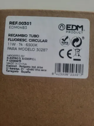 Tubo Fluorescente Circular EDM 11W T4 6500K