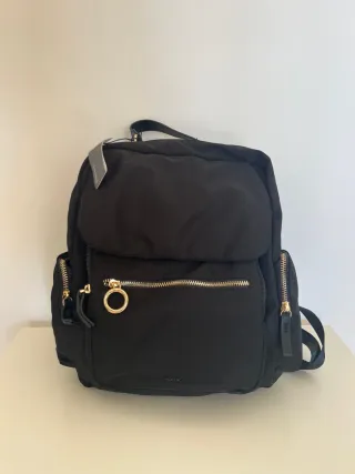 Mochila Parfois Nylon Negra Nueva