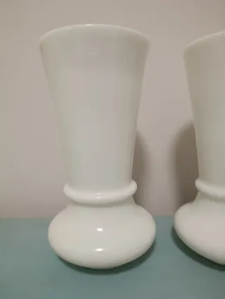 2 Jarrones Vintage Cristal Blanco