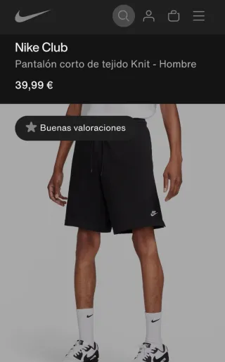 Pantalón corto Nike Knit Hombre Negro