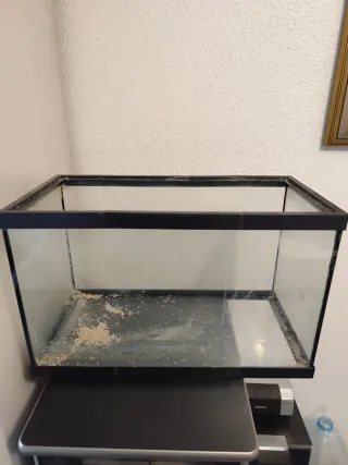 Acuario 50x39x25 con luz y filtro exterior.