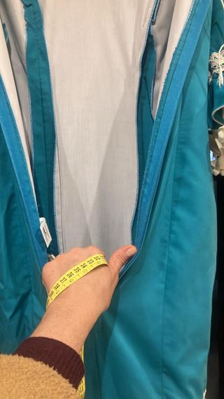 Traje de Flamenca Azul y beige Hecho a medida