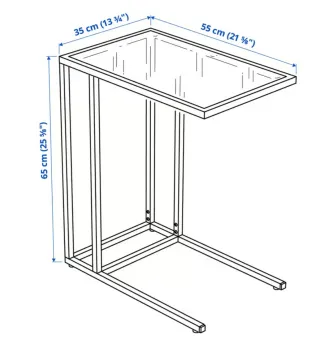 2 Mesas Auxiliares Cristal y Metal