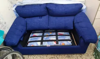 Sofá Cama 2 Plazas Azul