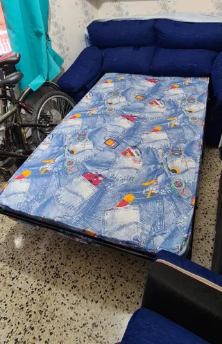 Sofá Cama 2 Plazas Azul