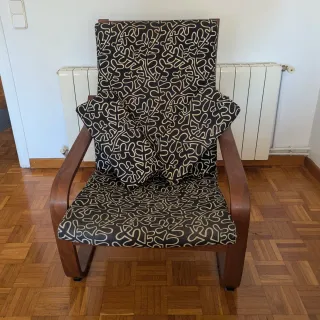 Sillón Poäng madera y tela