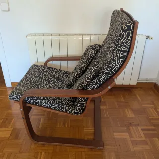 Sillón Poäng madera y tela