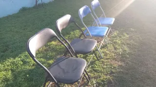 4 Sillas Plegables Metal/Plástico
