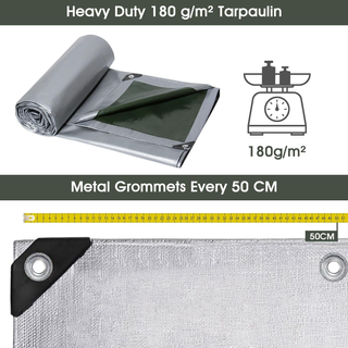 Telo Impermeabile Esterno 3x5m 180 g/m² PE con Rin