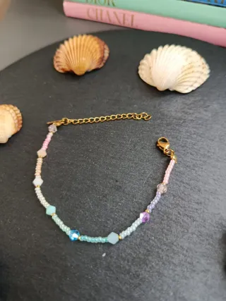 Bracciale perline oro e multicolor