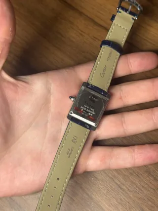 Cartier Tank Must Reloj Azul y Plateado