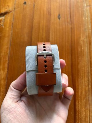 Reloj Fossil Blanco Correa Piel Marrón FS5395