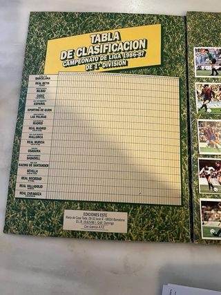 Álbum Cromos Liga 86/87 - Panini