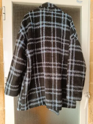 Chaquetón cuadros talla 50/5XL negro y azul