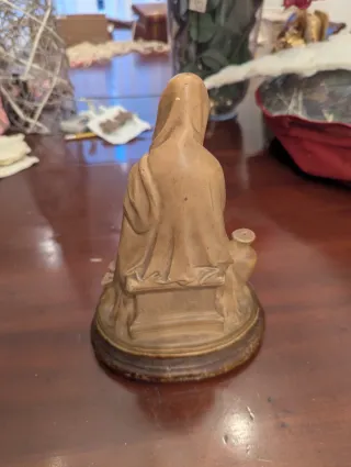 Figura Antigua Olot Virgen Joven 30cm Pátina