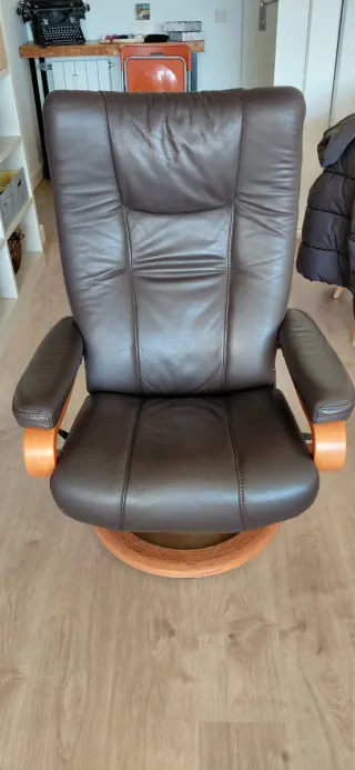 Butaca piel reclinable giratoria