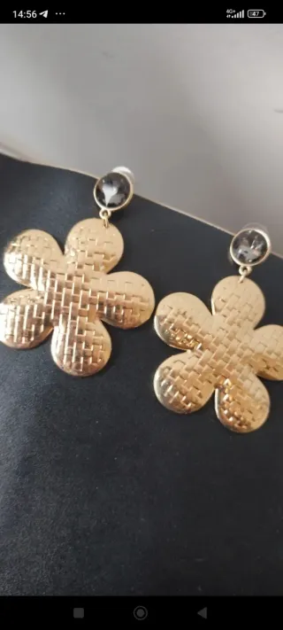 Orecchini Max Mara Acciaio Dorato Pietra Grigia