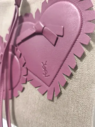 Borsa Yves Saint Laurent Cuori Beige Rosa