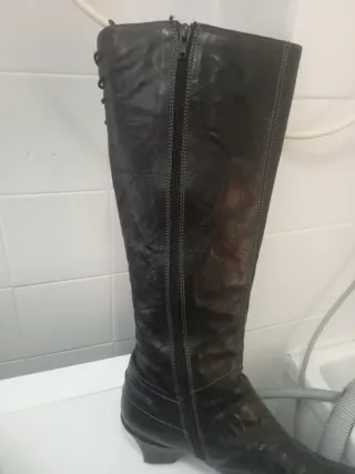 Botas altas piel Hispanitas marrones