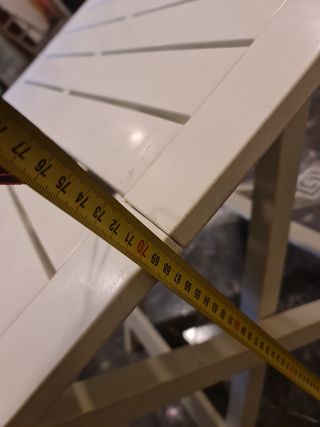 Mesa de jardín plegable blanca