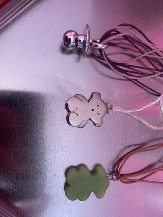 2 Colgantes Tous Cristal y Acero