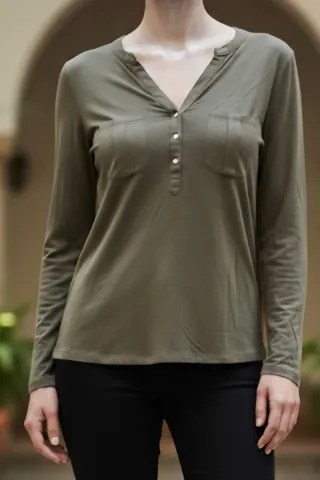 Camisa Massimo Dutti Mujer Talla M Caqui