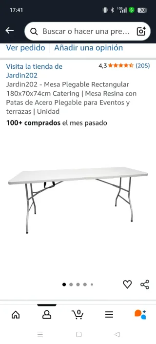 Mesa Plegable Rectangular Jardin202