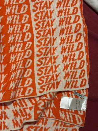 Sciarpa Only Stay Wild Arancione/Bianca
