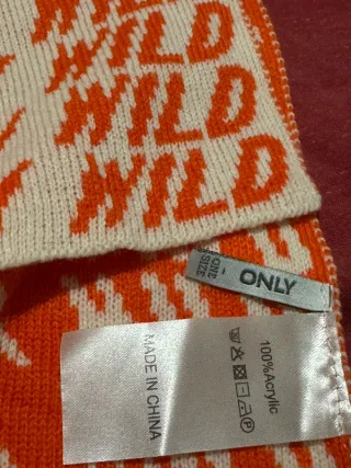 Sciarpa Only Stay Wild Arancione/Bianca