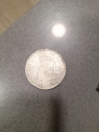 Moneda 5 Pesetas Alfonso XIII 1889 Plata