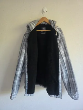 Abrigo cuadros forro pelo