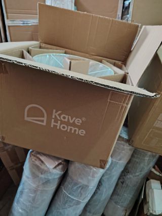 Lámpara cerámica blanca pantalla beige