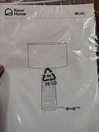 Lámpara cerámica blanca pantalla beige