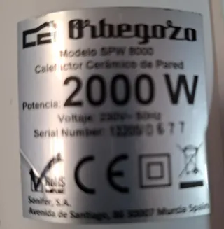 Calefactor Orbegozo Confort Plus