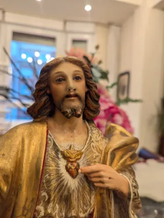 Lote 3 Figuras Olot Pasta Madera Ojos Cristal