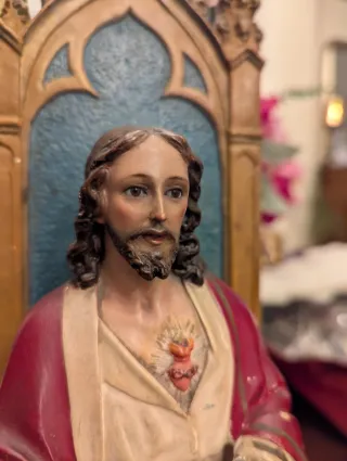 Lote 3 Figuras Olot Pasta Madera Ojos Cristal