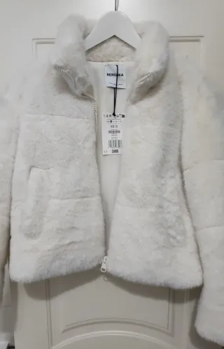 Bershka pelliccia sintetica bianca XS