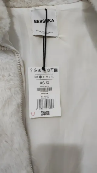 Bershka pelliccia sintetica bianca XS