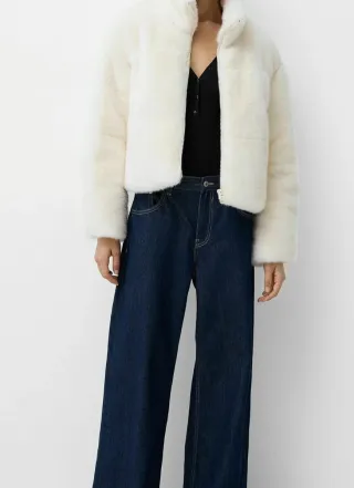 Bershka pelliccia sintetica bianca XS