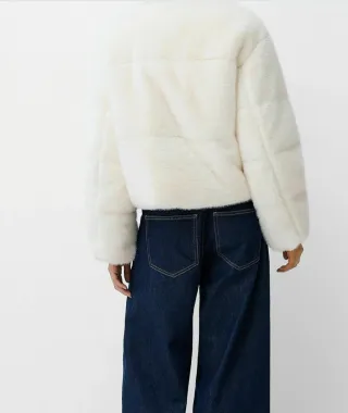 Bershka pelliccia sintetica bianca XS