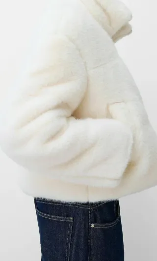 Bershka pelliccia sintetica bianca XS